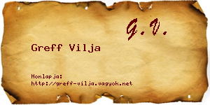Greff Vilja névjegykártya